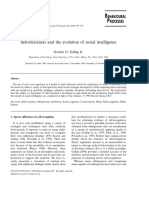 Self-Awareness and The Evolution of Social Intelligence: Gordon G. Gallup JR