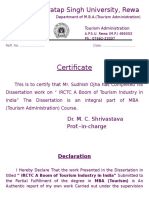 Certificate: Awadhesh Pratap Singh University, Rewa (M.P.)