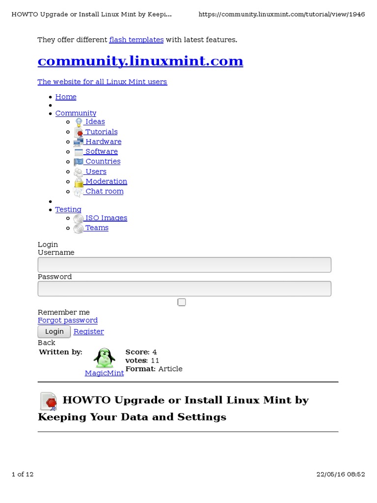 Upgrade Linux Mint Without Data Loss | PDF | Advanced Packaging Tool ...