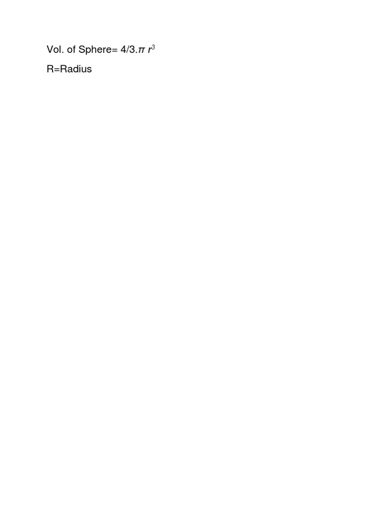 Volume of a Sphere Formula | PDF | Art | Poetry