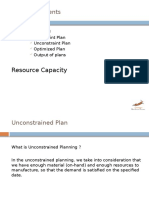 Types of Plan: Constraint Plan Unconstraint Plan Optimized Plan Output of Plans
