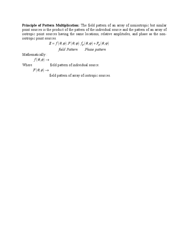 Pattern Multiplication in Nonisotropic Arrays | PDF