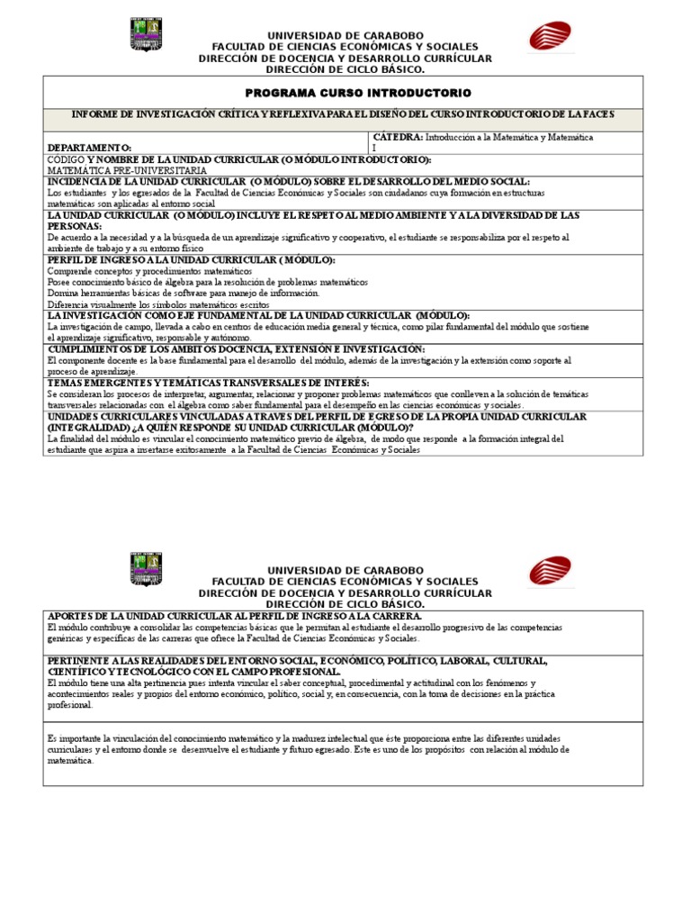 Curso Introductorio De Matemática Faces Pdf Ecuaciones Enseñanza