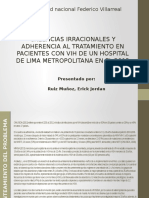 Creencias Irracionales y Adherencia Al Tratamiento en Pacientes Con Vih de Un Hospital de Lima Metropolitana en El 2015