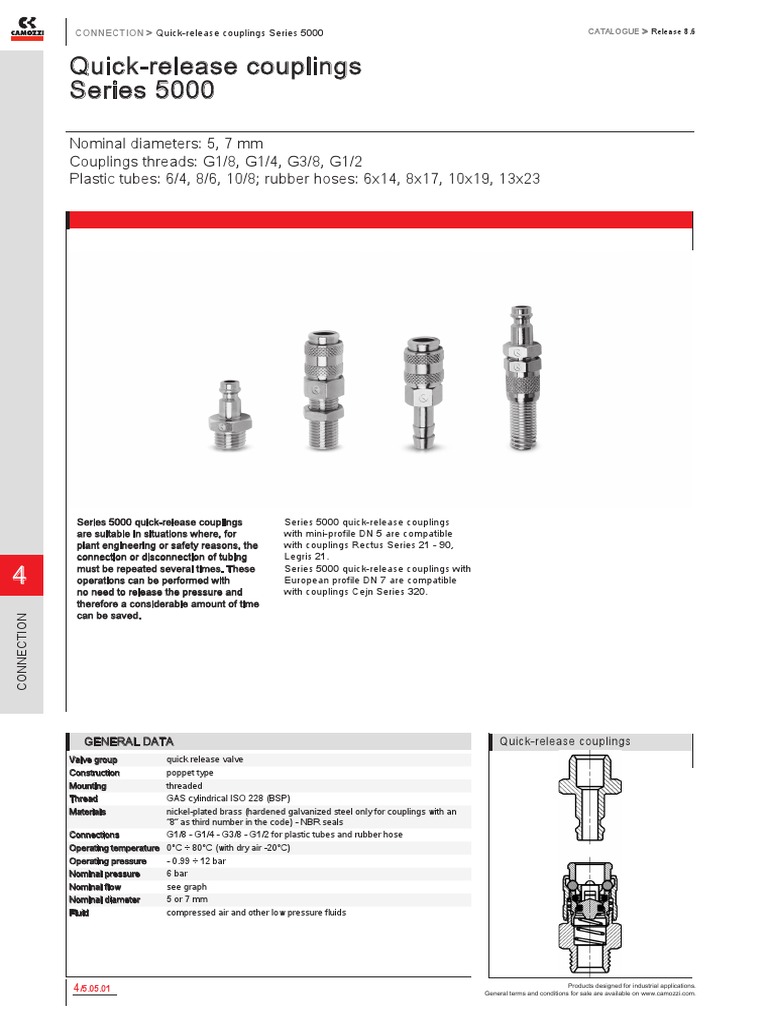 18 Quick Release Coupler Mod 5051 | PDF | Valve | Gases