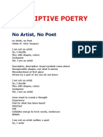 Descriptive Poetry: No Artist, No Poet