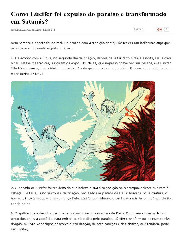 Como Lúcifer Foi Expulso Do Paraíso e Transformado Em Satanás_ Mundo Estranho Anjo Lúcifer