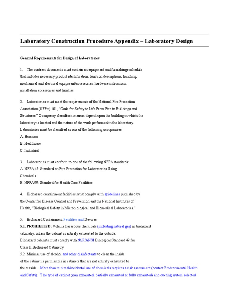 Laboratory Design Construction Guidelines | PDF | Duct (Flow ...