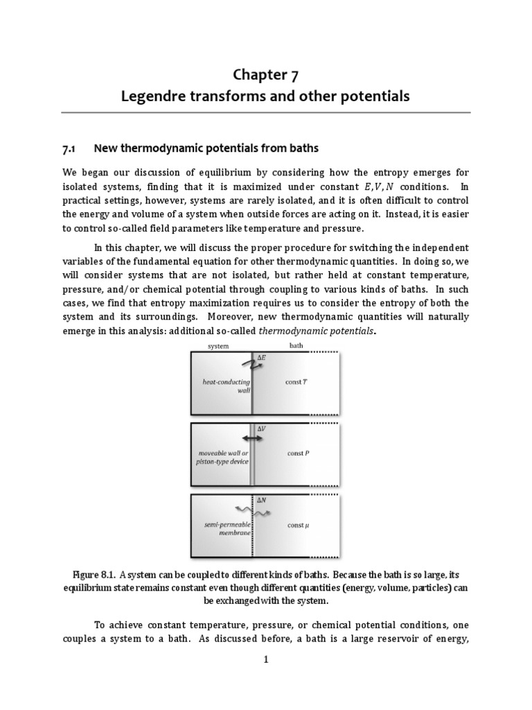 Legendre Transforms in Thermodynamics | PDF | Gibbs Free Energy | Entropy