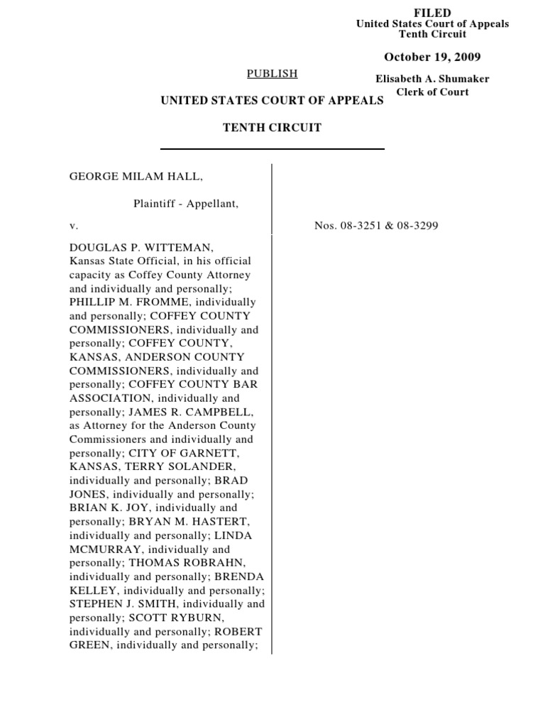 Hall v. Witteman, 584 F.3d 859, 10th Cir. (2009) PDF Racketeer