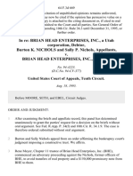 In Re: Brian Head Enterprises, Inc., A Utah Corporation, Debtor, Burton K. Nichols and Sally P. Nichols v. Brian Head Enterprises, Inc., 64 F.3d 669, 10th Cir. (1995)