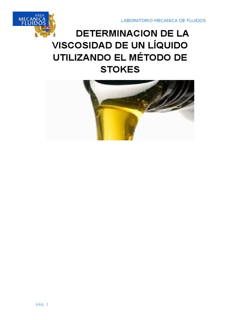 Determinacion de La Viscosidad de Un Líquido Utilizando El Método de ...