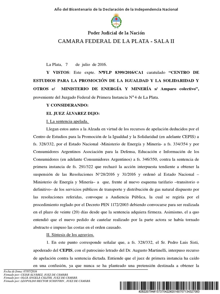 Fallo Contra La Suba Del Gas | PDF