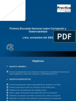 Primera Encuesta Nacional Sobre Corrupción y Gobernabilidad