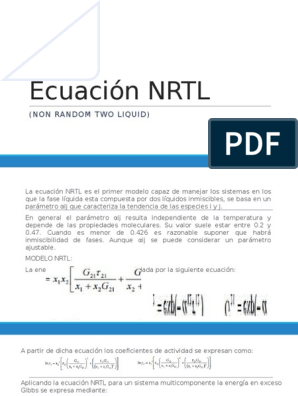 Ecuación NRTL | PDF