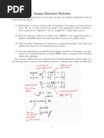 Gaussian Elimination Worksheet