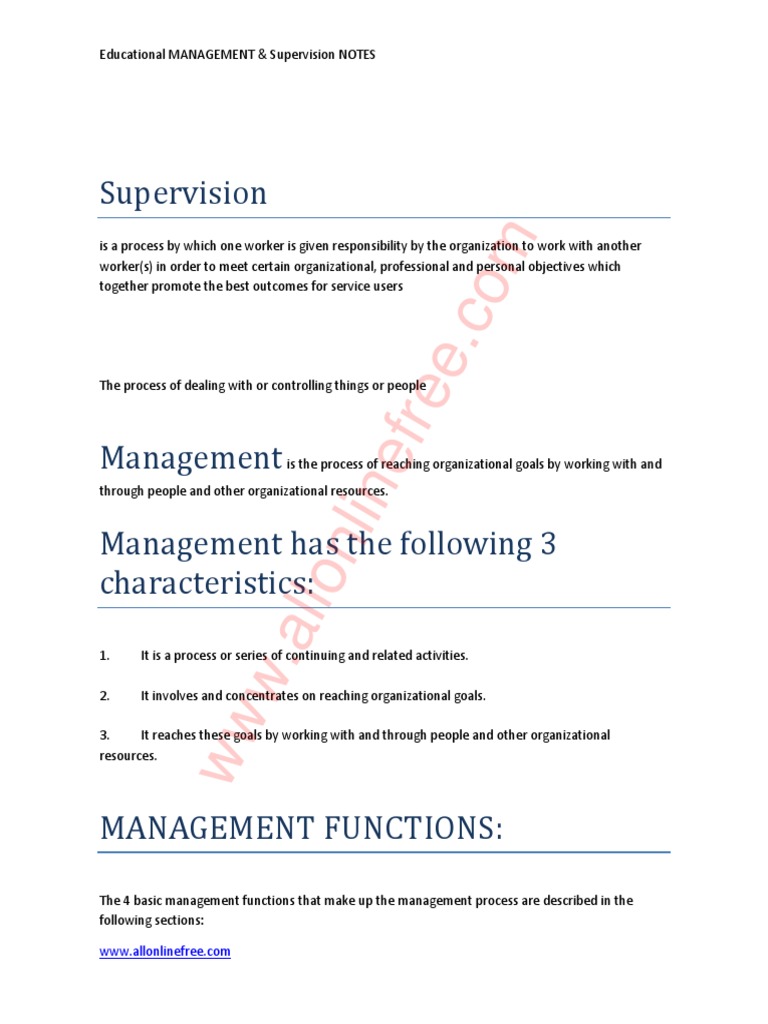 Fundamentals of Supervisory Management | PDF | Goal | Leadership