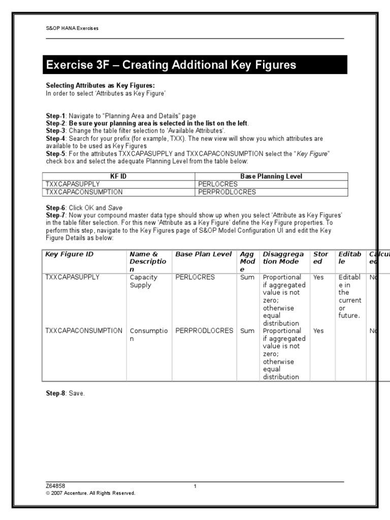 S&OP HANA Key Figures Setup Guide | PDF | Computers