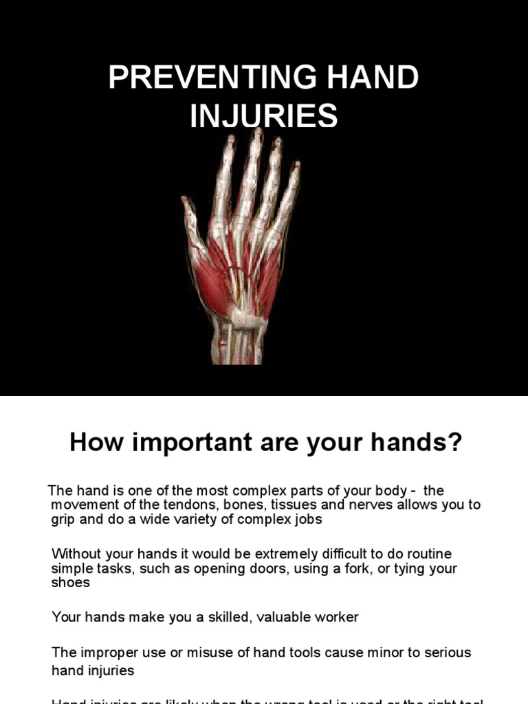 Hand Injury Prevention Strategies | PDF | Wound | Polyvinyl Chloride