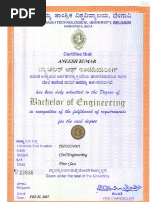 Degree Certificate