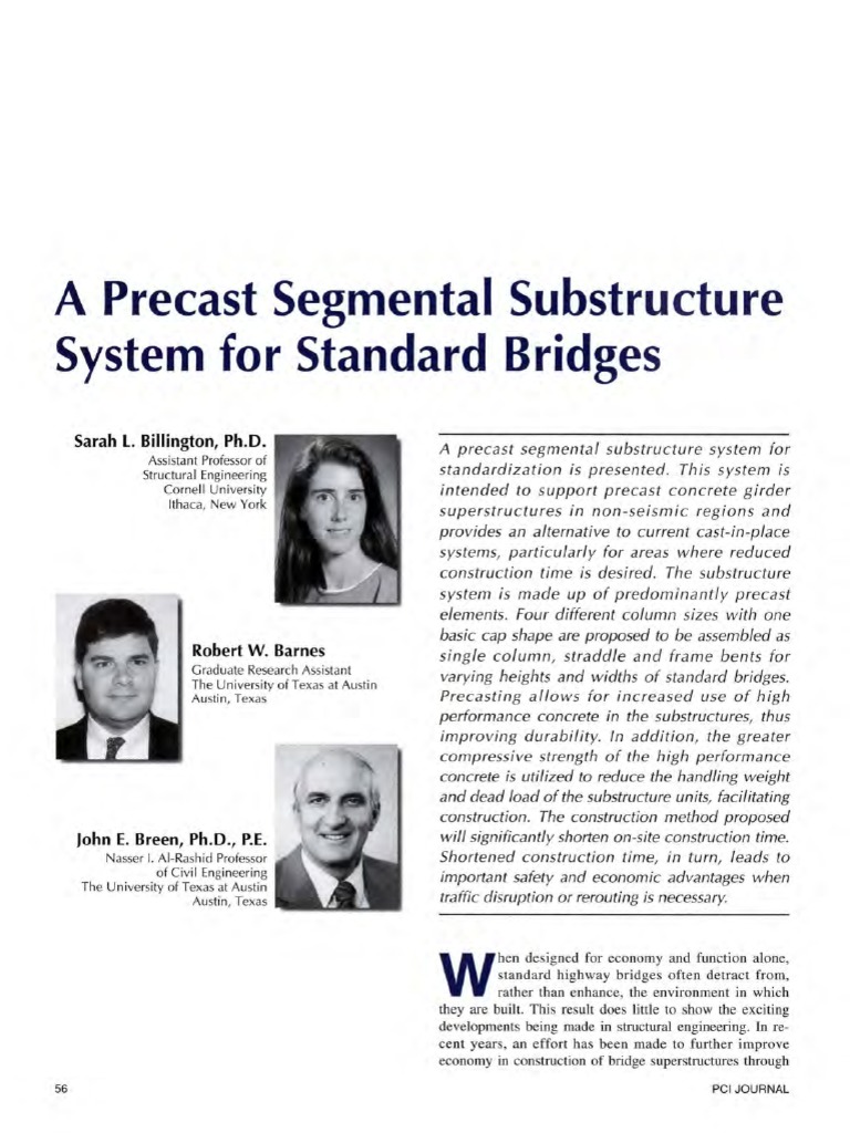 Precast Substructure System for Bridges | PDF | Home & Garden