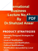 International Business Lecture No, 43 by DR - Shahzad Ansar