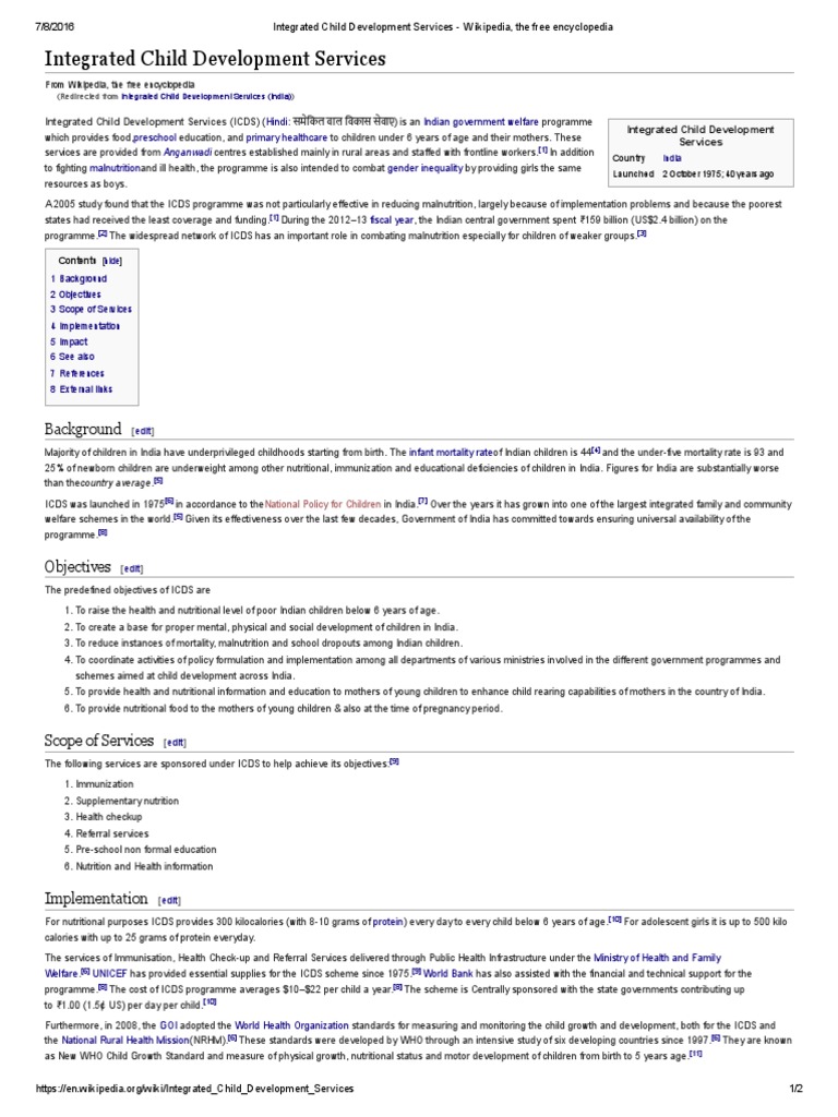 Overview of ICDS Launched in 1975 | PDF | Childhood | Human Development