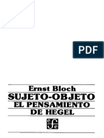 Bloch-Sujeto Objeto El Pensamiento de Hegel