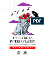 Paul Ricoeur - Teoria de La Interpretacion PDF