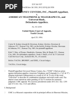 Universal Money Centers, Inc. v. American Telephone & Telegraph Co., and Universal Bank, 22 F.3d 1527, 10th Cir. (1994)