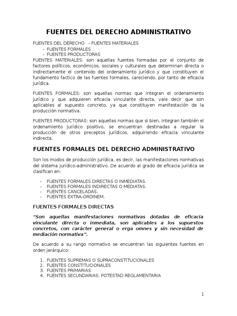 Fuentes Del Derecho Administrativo
