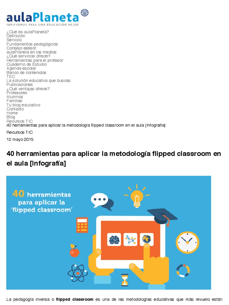 40 Herramientas para Aplicar La Metodología Flipped Classroom en El ...