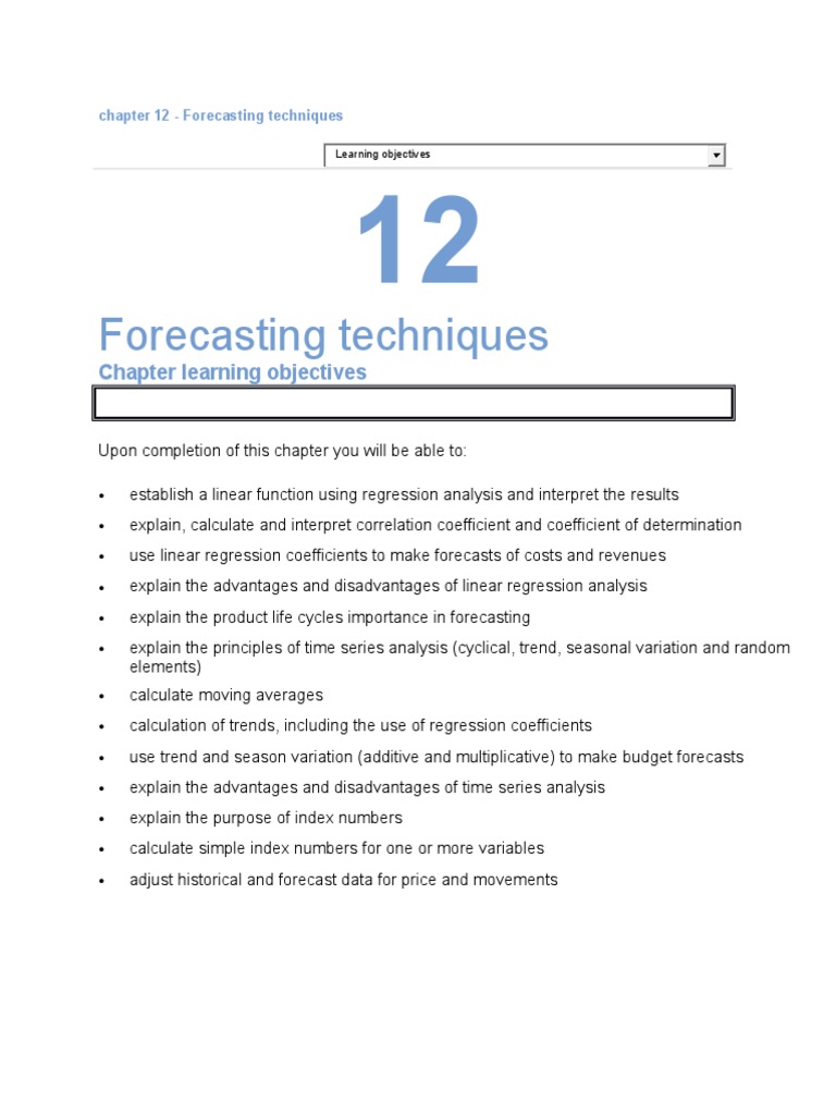 Forecasting for Budgeting | PDF | Seasonality | Correlation And Dependence