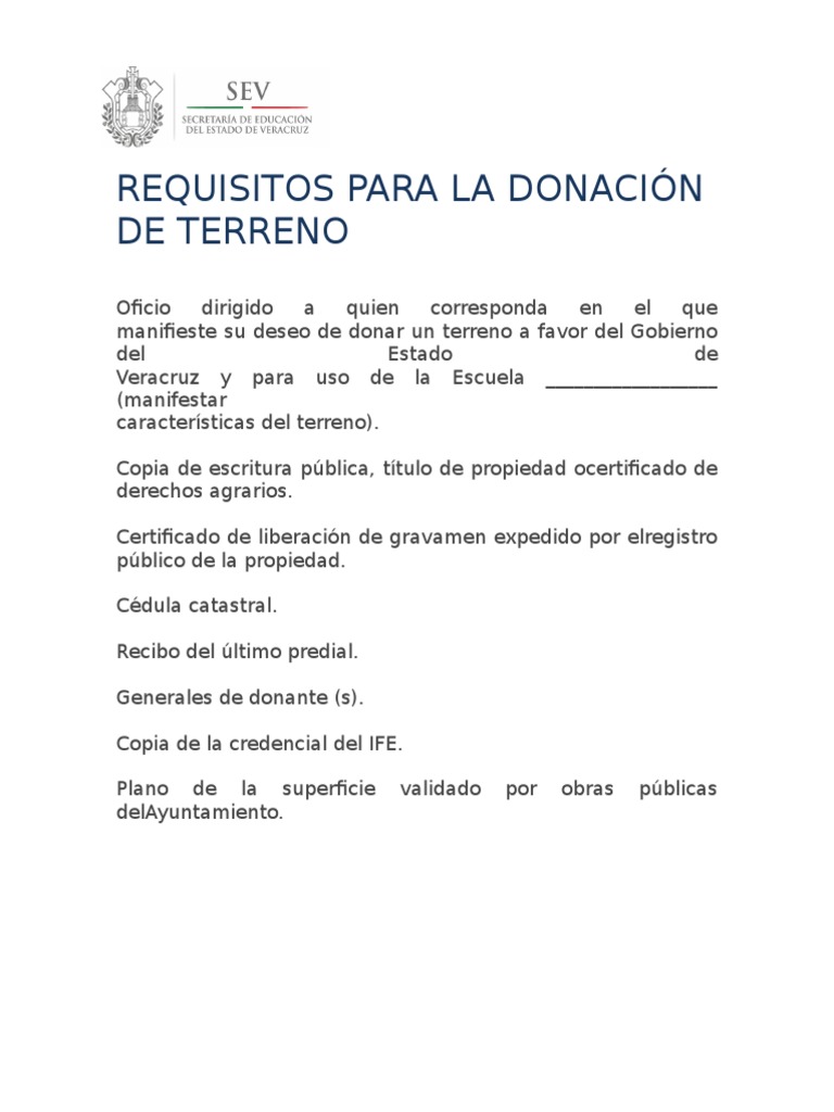 requisitos-para-la-donacion-de-terreno-pdf