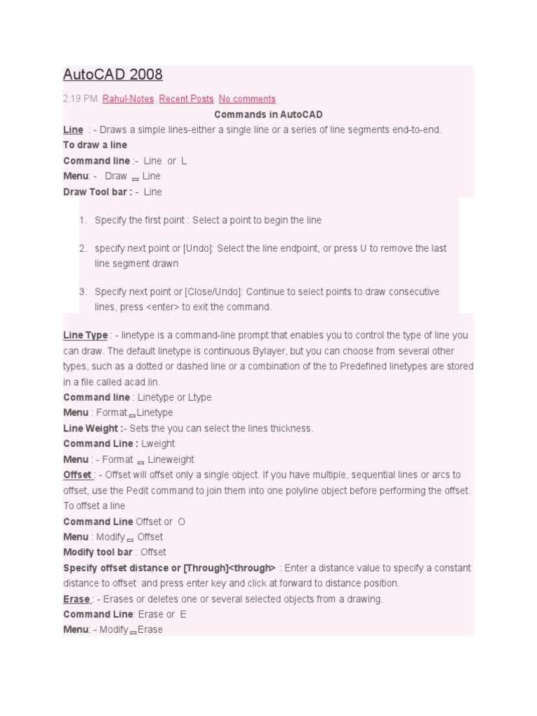 AutoCAD 2008 | Download Free PDF | Command Line Interface | Dimension