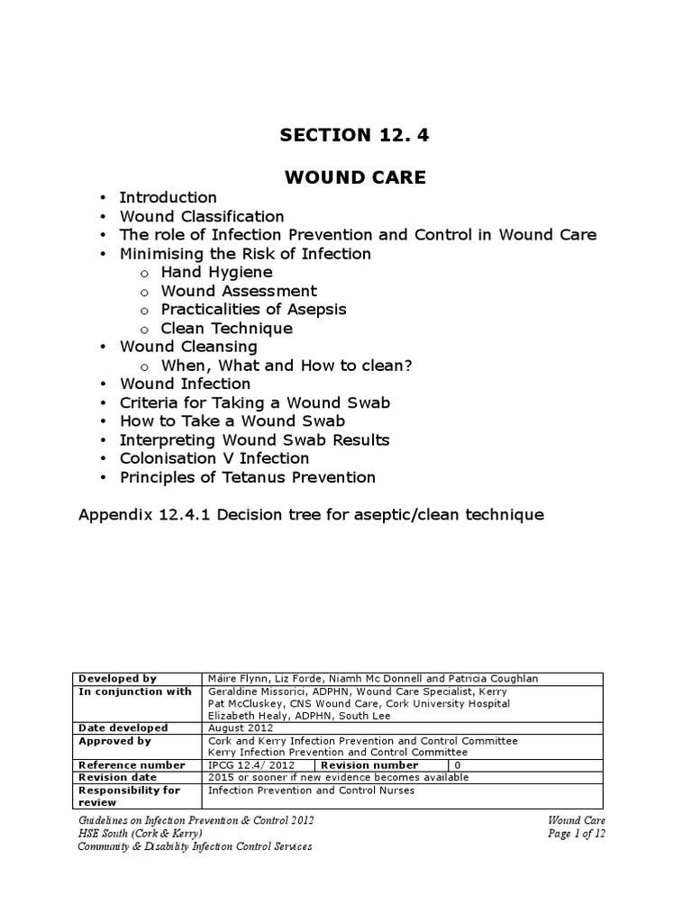Wound Care Infection Control Guidelines | PDF | Wound | Infection Control