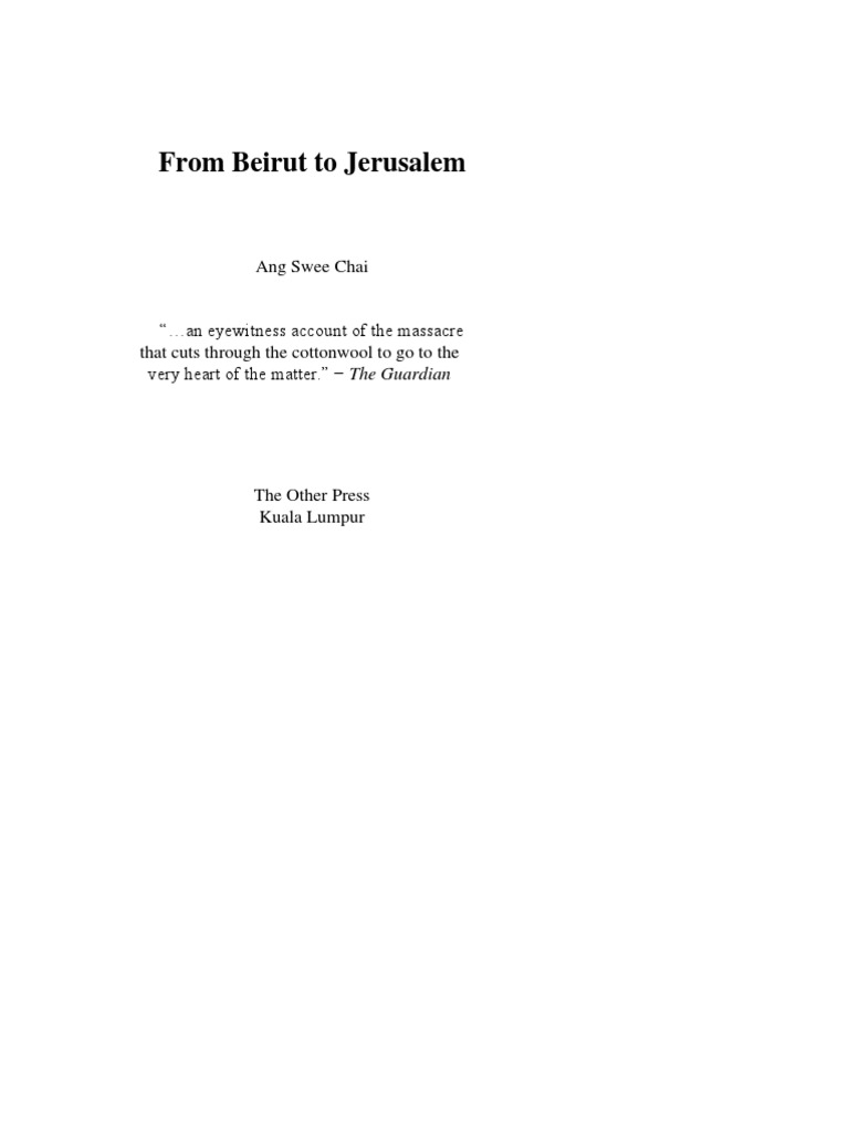 From Beirut To Jerusalem Chai Gaza Strip First Intifada