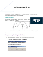 2D Truss Analysis in ANSYS (200kPa, 3250mm2