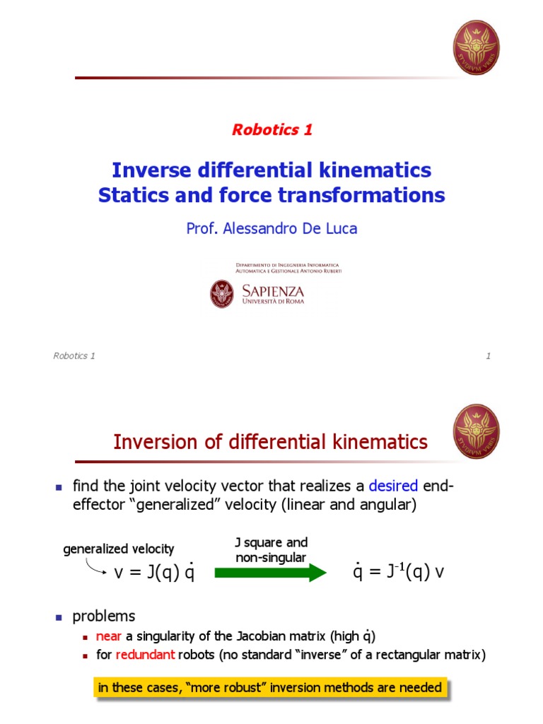 Inverse Kinematics and Force Transformation | PDF
