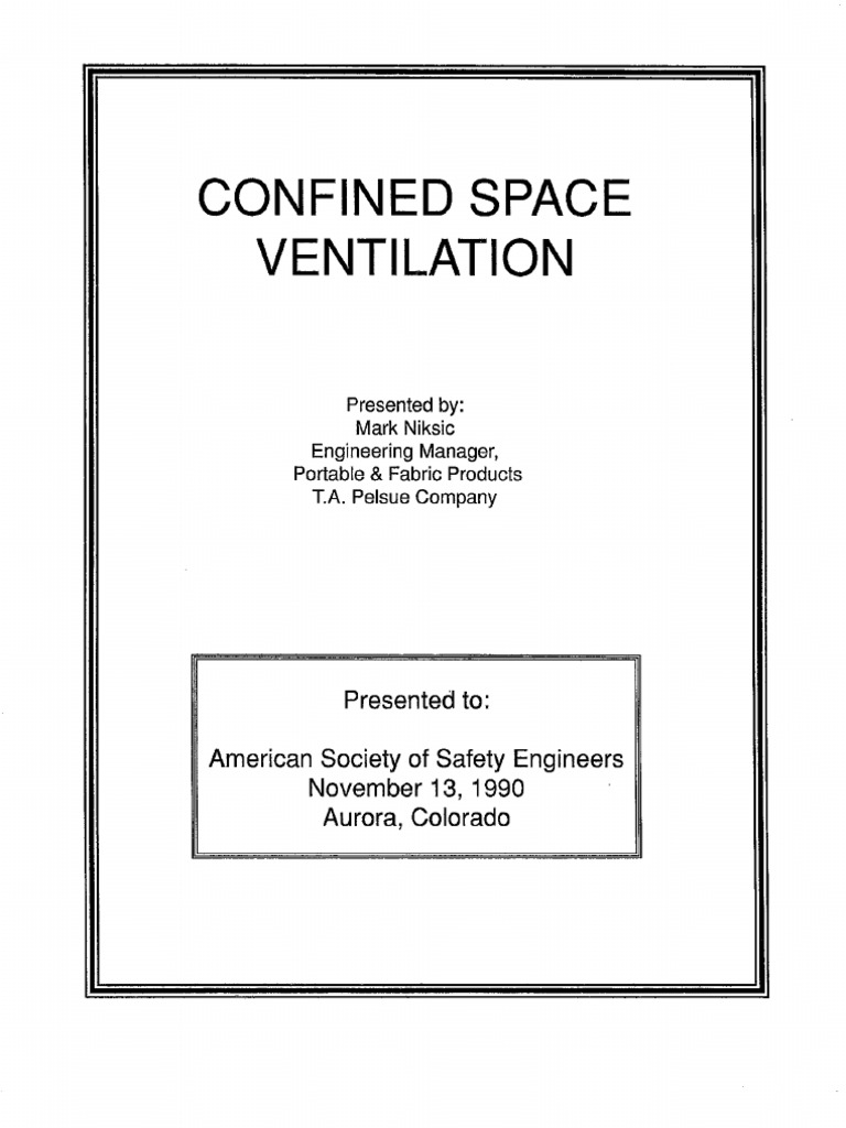 Confined Space Ventilation Techniques