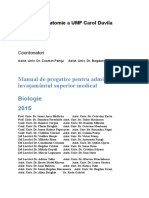 Grila Admitere UMF Carol Davila Biologie 2015