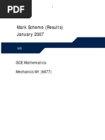 2007 January MS Edexcel Mechanics-1 6677