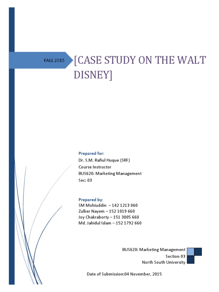 Case Study on the Walt Disney The Walt Disney Company Walt Disney