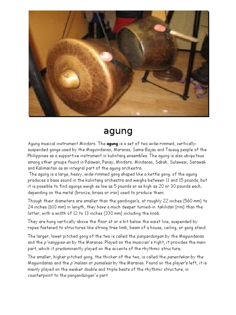 Agung: Traditional Filipino Gong | PDF | Hornbostel Sachs | Musical ...