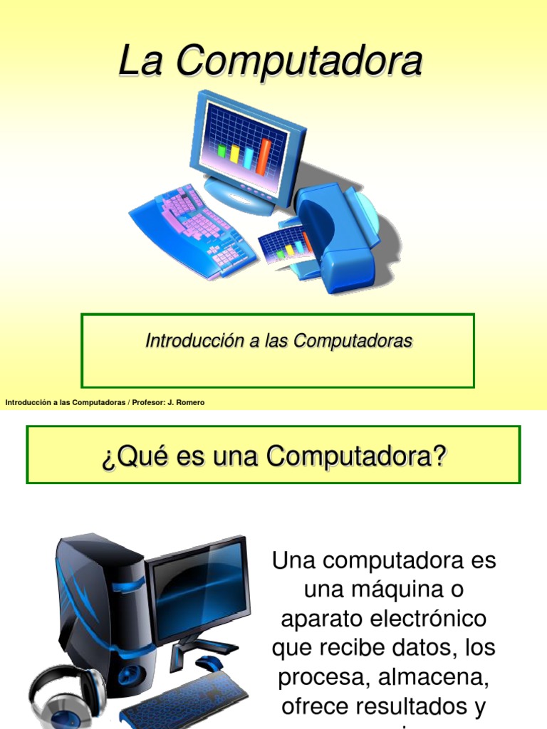 Introducción a las Computadoras | PDF | Dispositivo de almacenamiento ...