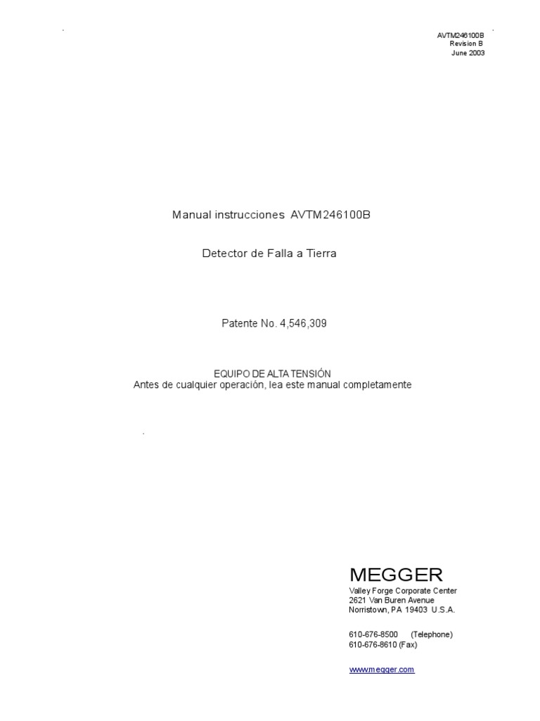 Manual Detector De Falla A Tierra Pdf Corriente Eléctrica