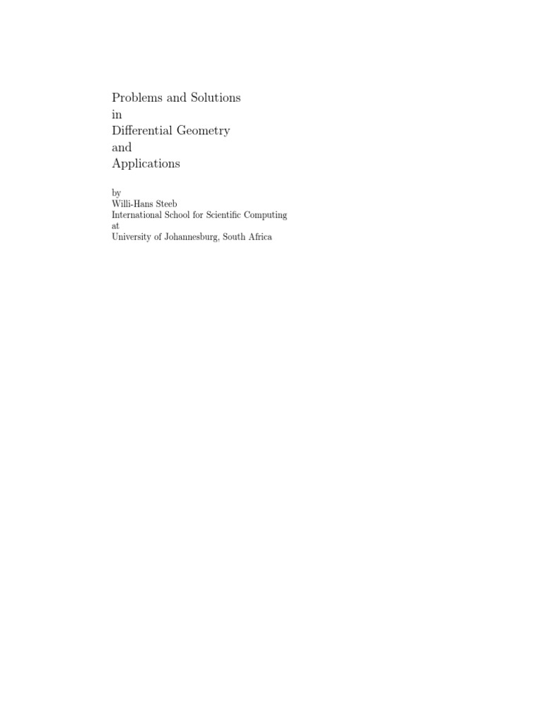 Differential Geometry | PDF | Matrix (Mathematics) | Differential Geometry
