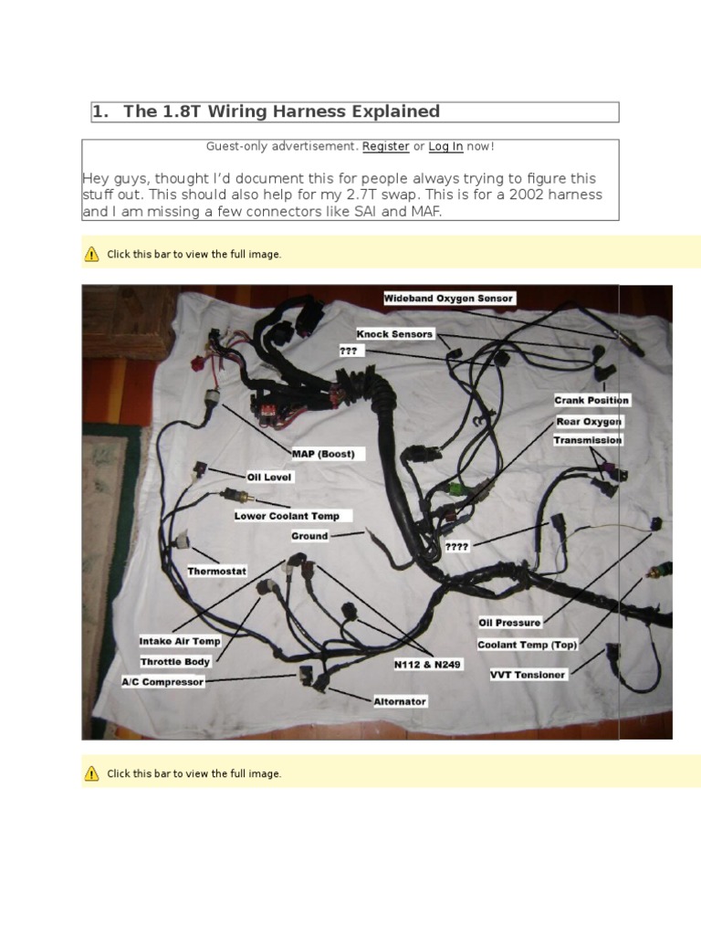 The 2003 Audi a4 1.8T Wiring Harness Explained.docx | Throttle