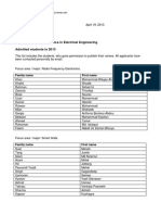 Electrical Engineering Admitted Students PDF