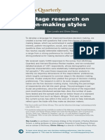 Early-Stage Research On Decision-Making Styles PDF